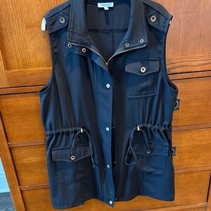 White Birch Black Utility Vest